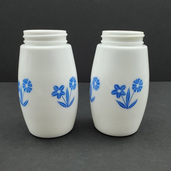 Gemco Cornflower Blue Sugar & Creamer Set Blue Cornflower Sugar Syrup Dispensers - Picture 4 of 10